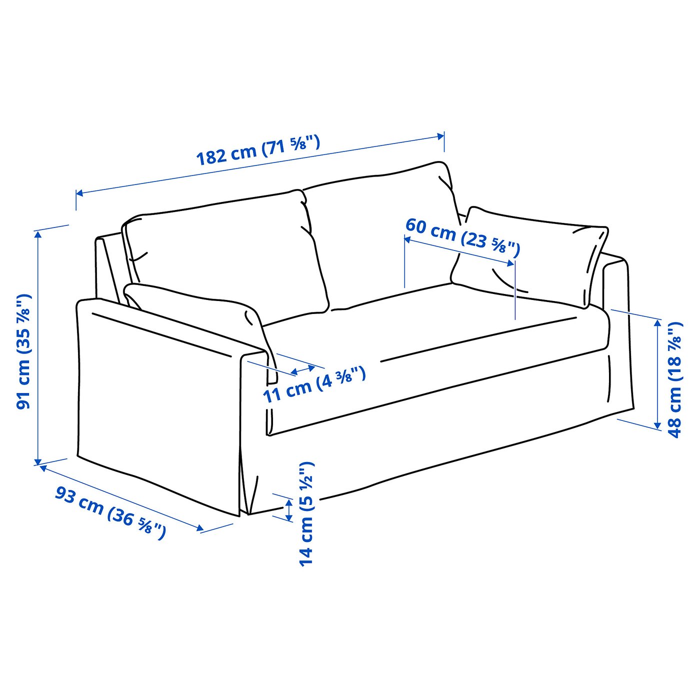 HYLTARP Sofa 2-osobowa - Tallmyra niebieski